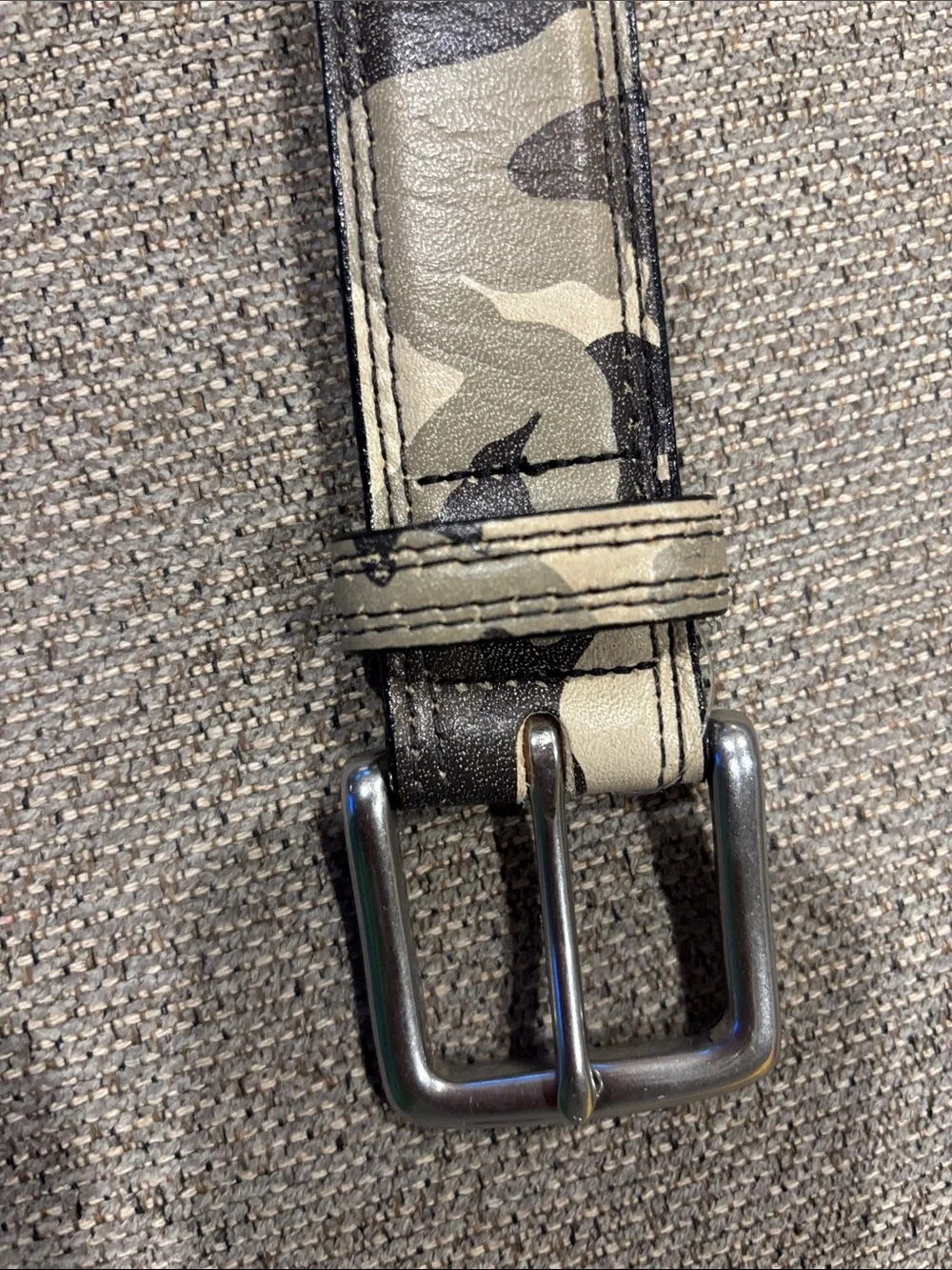 T.B.Phelps Men's Camouflage Leather Belt - Olive/Tan